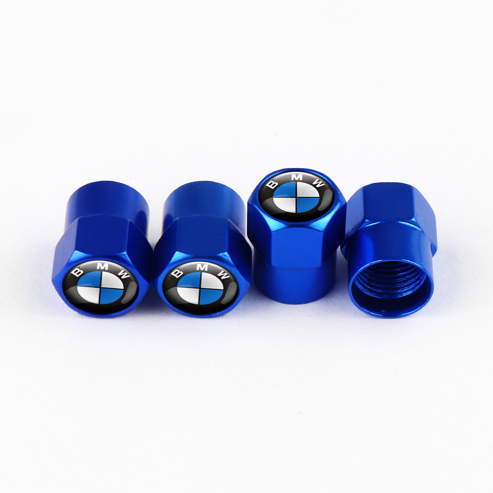 lot de 4 capuchons de valves bleu bmw