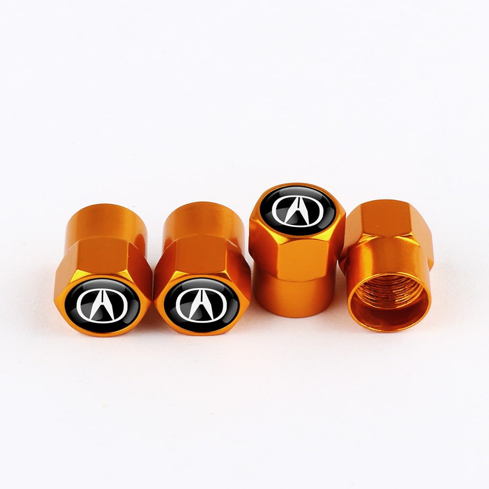 Lot de 4 bouchons de valve dorés ACURA avec logo