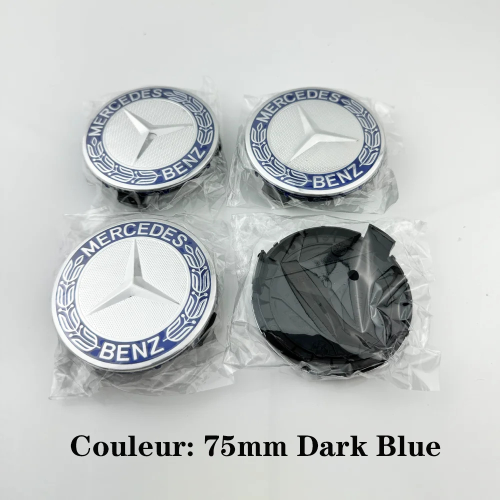 Cache-moyeu Mercedes-Benz 75 mm bleu foncé