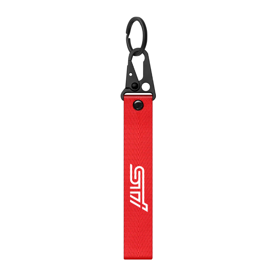 PORTE CLES EN NYLON ROUGE POUR STI