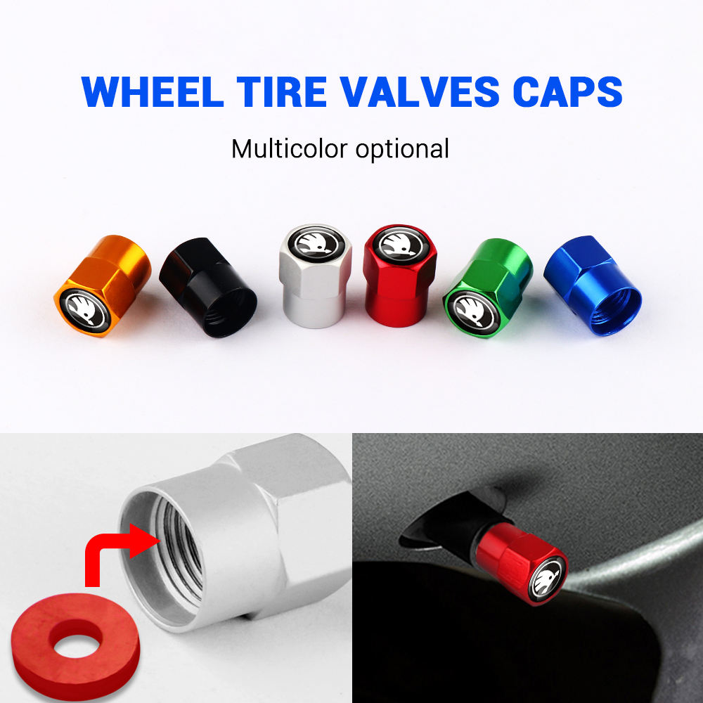 bouchons de valve Skoda accessoires pour personnaliser et protéger les valves de pneus