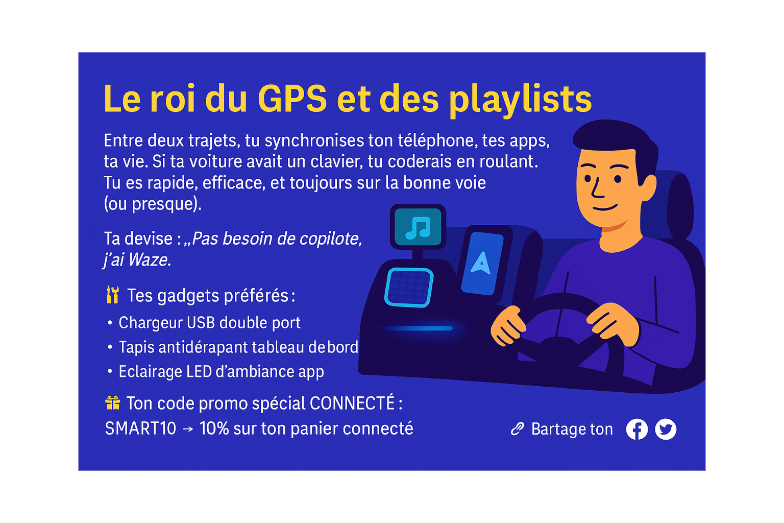 profil conducteur connecte accessoires auto tech