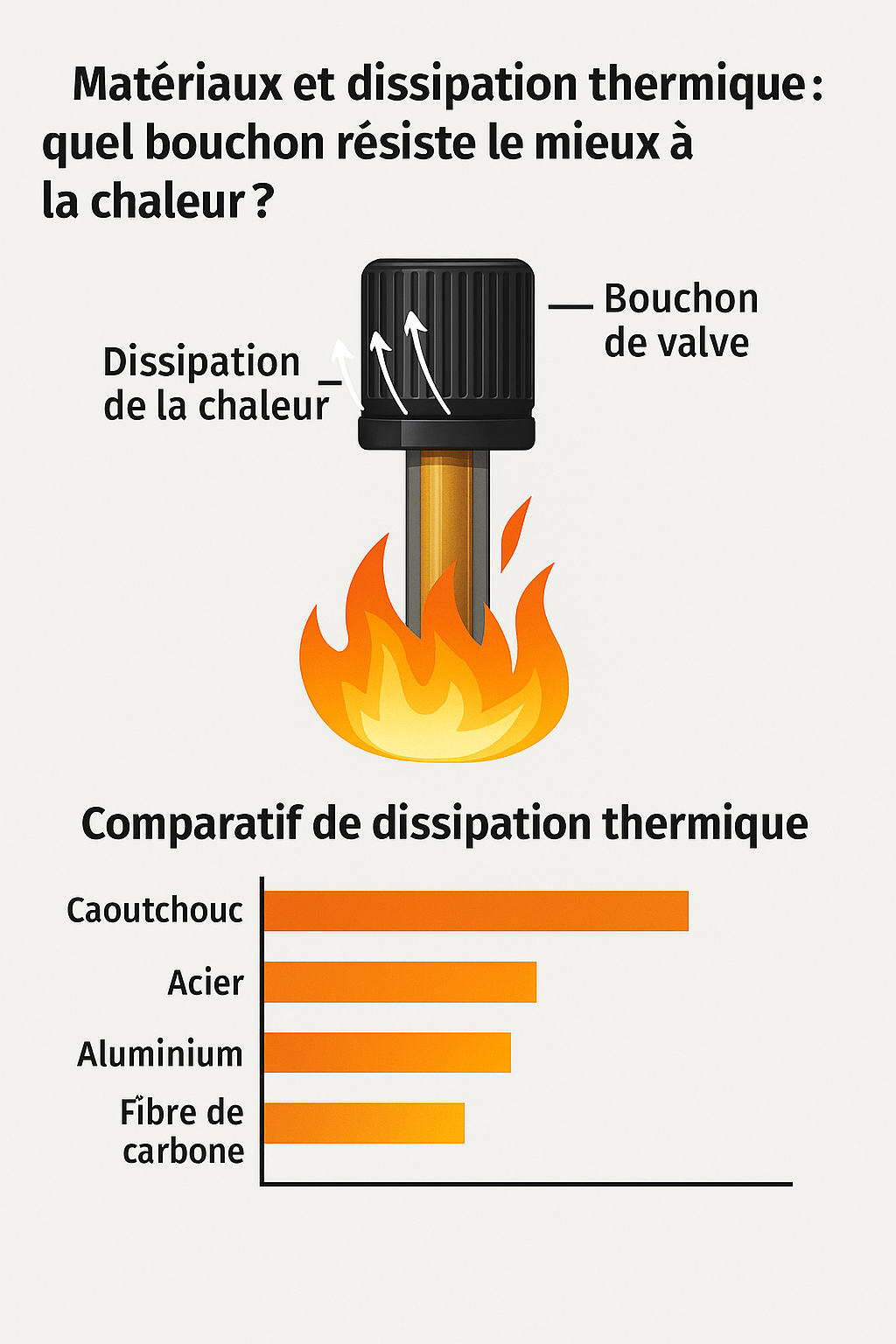 Bouchon de valve exposé à une source de chaleur
