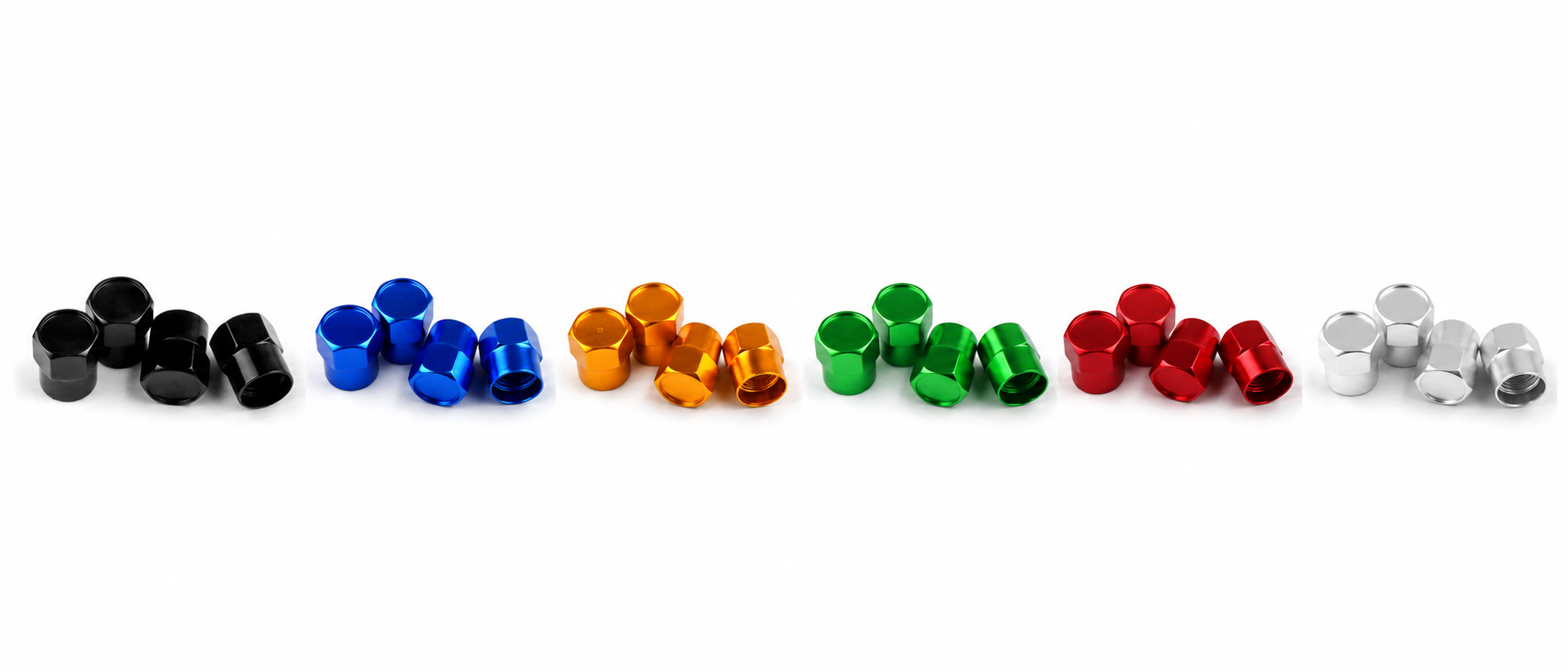 bouchons de valve en aluminium colorés pour voiture