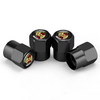 Capuchons de valve noirs brillants avec écusson Porsche, look discret et élégant pour roues sportives