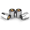 Bouchons de valve Porsche chromés avec blason officiel, aspect miroir pour jantes haut de gamme