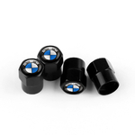 bouchons de valves noirs avec le logo bmw blanc et bleu