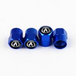 Lot de 4 cache-valves bleus avec logo ACURA pour protection des pneus