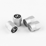 Pack de 4 embouts de protection pour valve ACURA en argent sur fond blanc