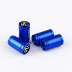 Lot de 4 bouchons de valve sport bleus ACURA sur fond blanc