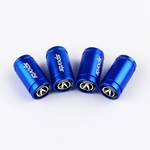 Ensemble de 4 embouts de valve sport bleus avec logo ACURA sur fond blanc