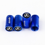 Pack de 4 caches de tige de valve sport bleus ACURA sur fond blanc