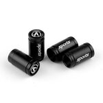 Lot de 4 bouchons de valve sport noirs avec logo ACURA sur fond blanc