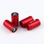 Ensemble de 4 couvercles de valve sport rouges avec logo ACURA sur fond blanc