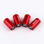 Lot de 4 bouchons de valve sport rouges ACURA sur fond blanc