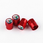 Bouchons de tige de valve rouges avec logo Alfa Romeo, ensemble de 4