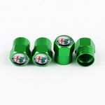 Protège-valves verts avec logo Alfa Romeo, ensemble de 4 pièces