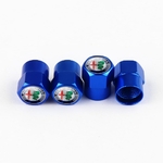 Bouchons de gonflage bleus avec logo Alfa Romeo, pack de 4