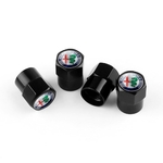 Embouts de protection pour valve noirs avec logo Alfa Romeo, pack de 4