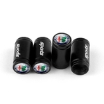 Bouchons de gonflage noirs avec logo Alfa Romeo, cache-valves pour pneus de voiture de sport.