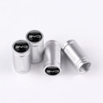 Bouchons de valve sport BYD argent en aluminium, lot de 4
