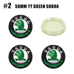 Cache-moyeu Skoda 56 mm finition verte