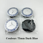 Cache-moyeu Mercedes-Benz 75 mm bleu foncé