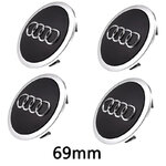 Cache-moyeu Audi 69 mm noir référence 4B0601170A