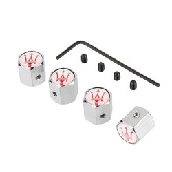 4 Pièces Bouchons Valve Pneu Voiture, pour Maserati Ghibli Quattroporte Levante MC20 GranTurismo GT Voiture Bouchons de Valve de Pneu de Bouchon Anti-poussière,D