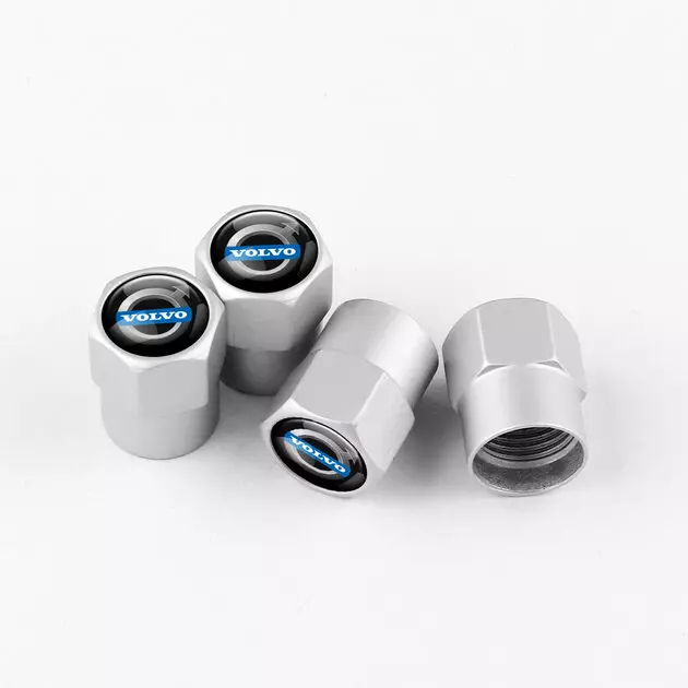 Bouchons de valve argentés pour Volvo