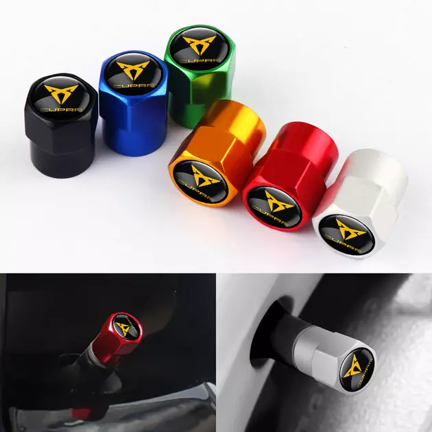 Bouchons de valve CUPRA en aluminium pour pneus et jantes de voiture