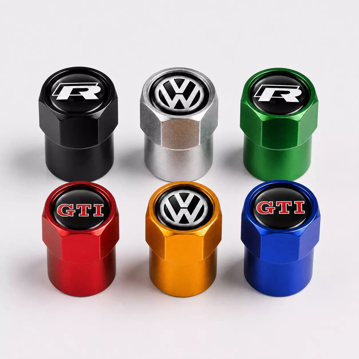 Bouchons de valve Volkswagen VW GTI et R colorés pour jantes auto