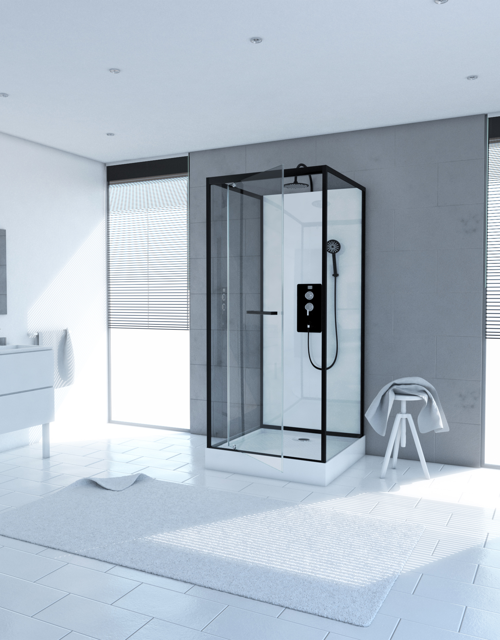 Cabine de douche carrée 80 x 80 x 230 cm - City - Aurlane