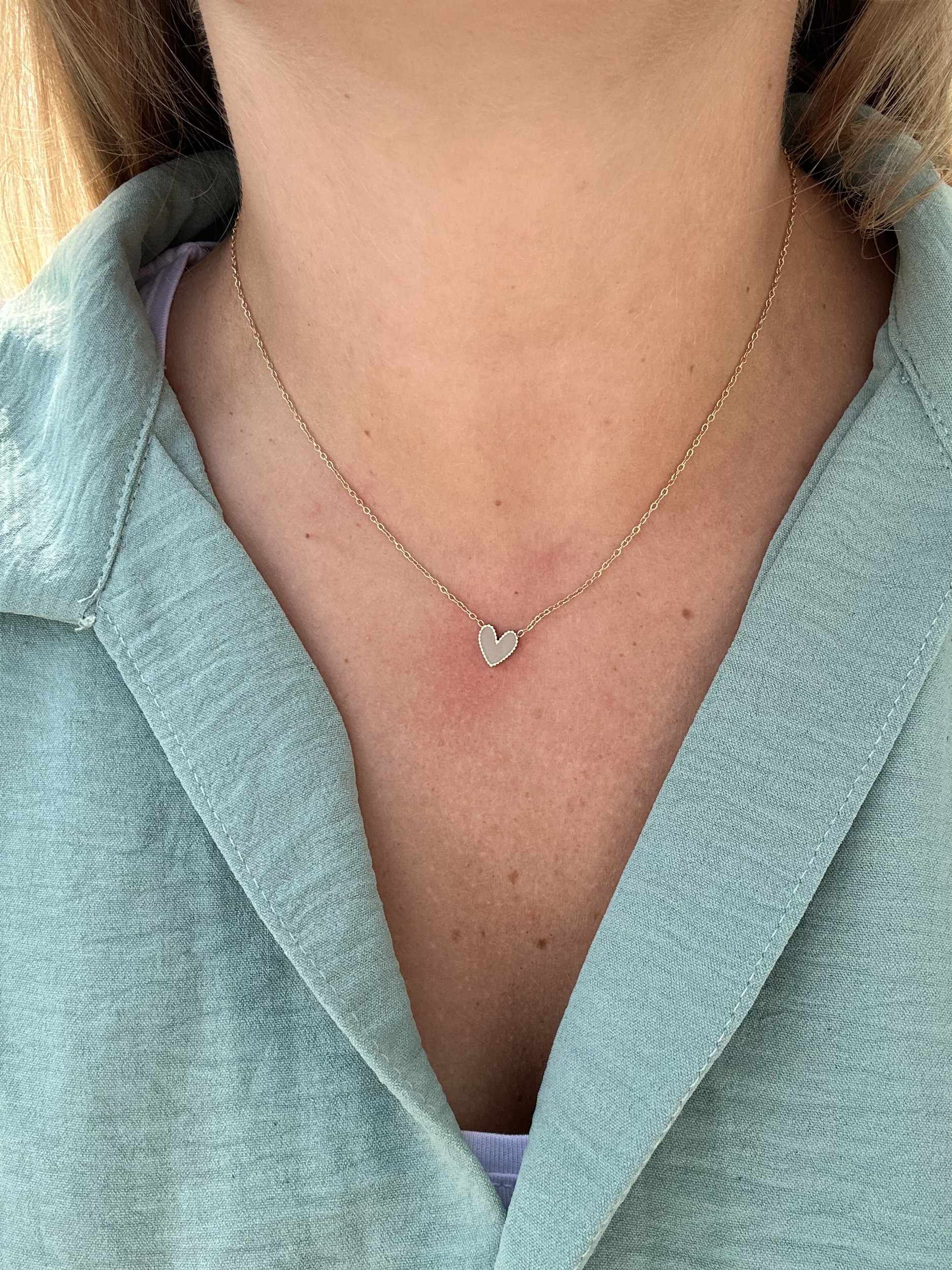 Collier taupe coeur