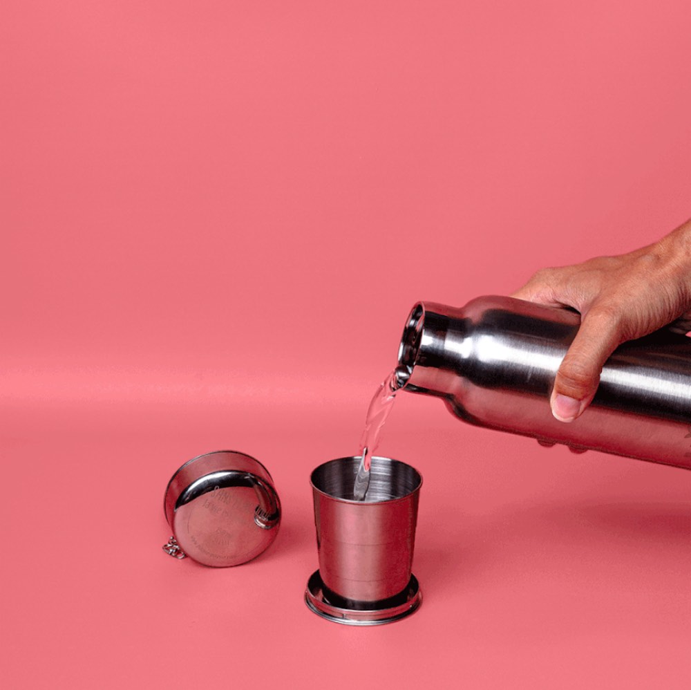 Gobelet inox Pliable sans BPA zéro déchet en acier inoxydable