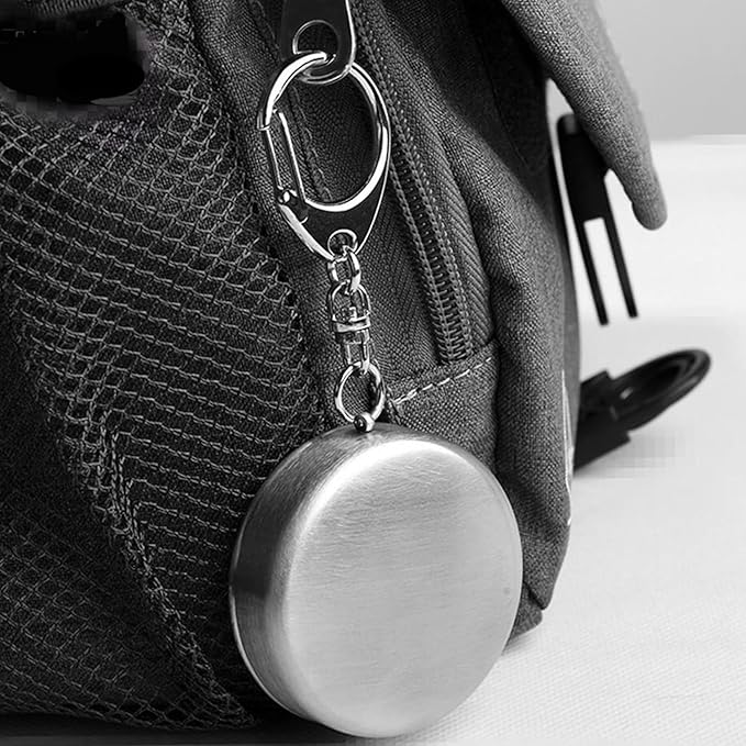 Verre Télescopique Pliable Inox Avec Porte-clés - Pour Camping Ou Voyage