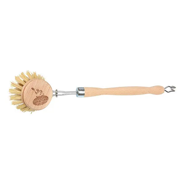 YanBous Brosse Vaisselle Ecologique,Lot De 6 Têtes De Brosse à Vaisselle Avec Deux Manches Séparés - Têtes De Remplacement En Bois, Utilisant Des Poils De Crin De Cheval Et De Sisal Naturel