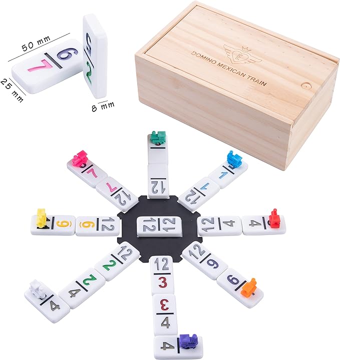 4 Porte-Dominos En Bois Pour Train Mexicain Et Jeux - Plateaux Support Domino 19cm