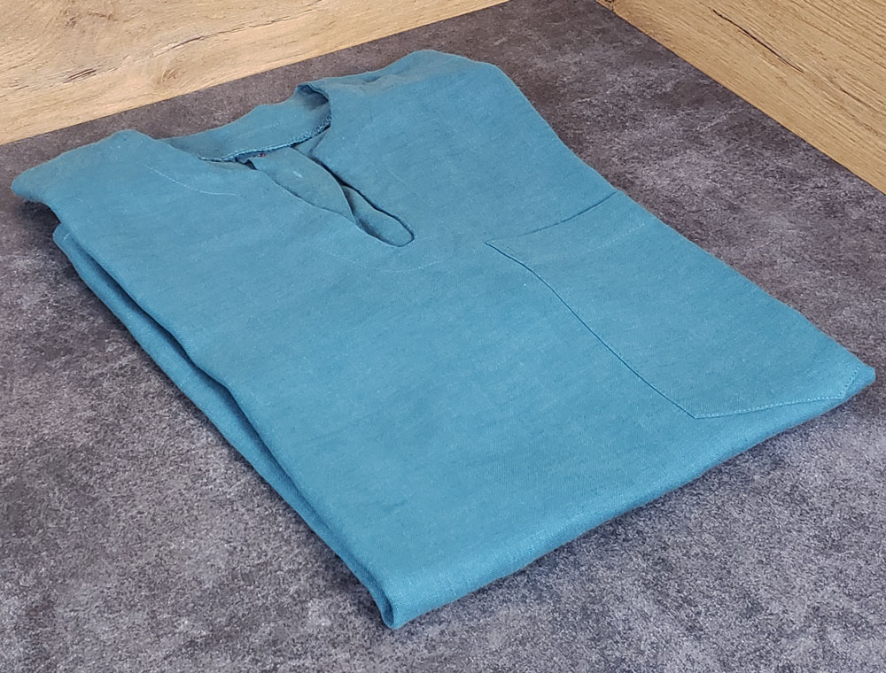 chemise-lin-homme-sans-col-manche-longue-bleu-petrole-1