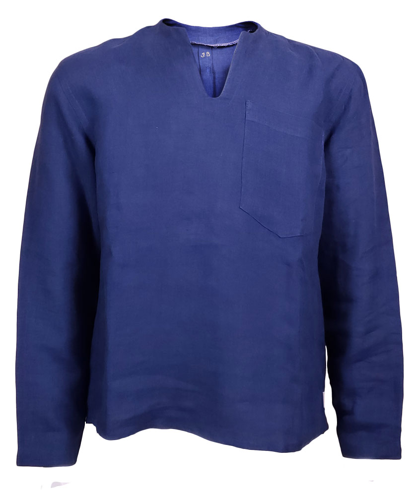chemise-lin-homme-sans-col-manche-longue-bleu-5