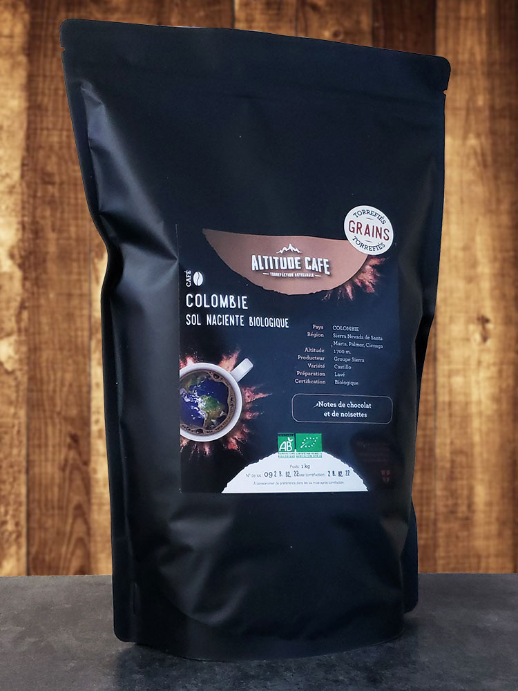 Café bio en grain kilo Colombie torréfacteur artisanal Altitude café