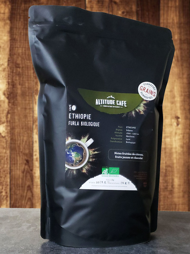Café bio en grain kilo Ethiopie torréfacteur artisanal Altitude café