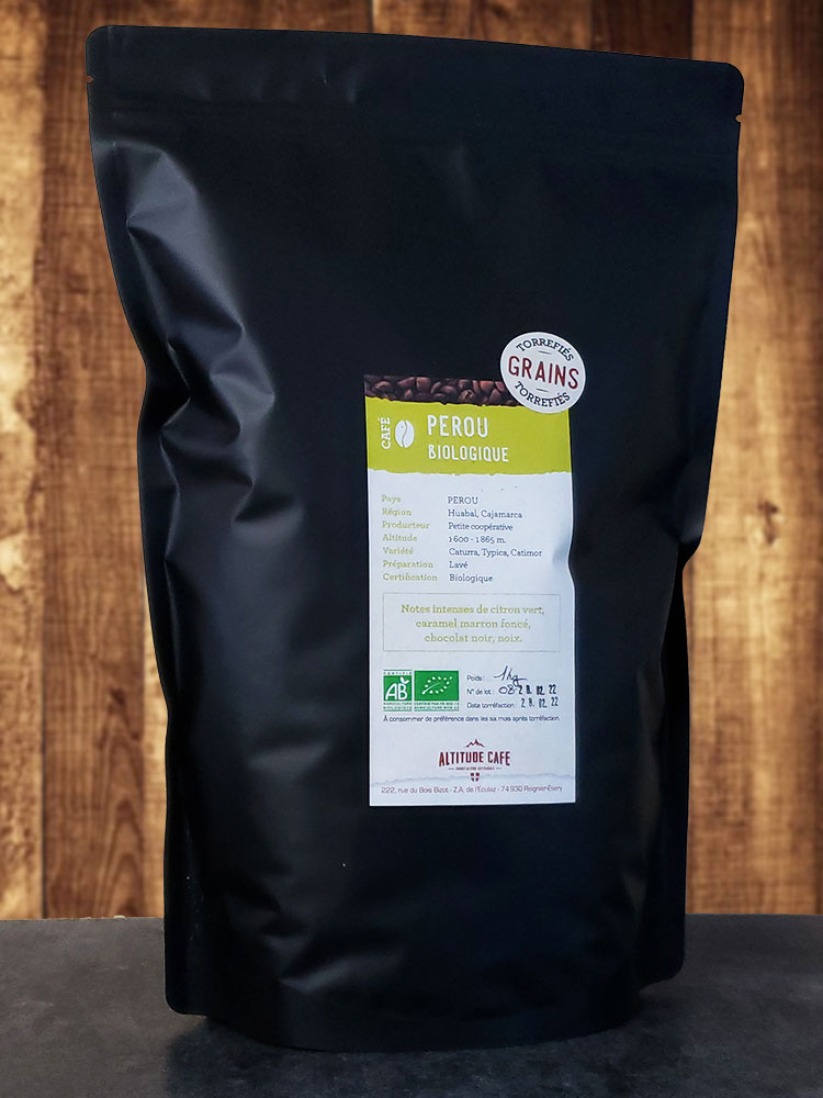 Café bio en grain kilo Pérou torréfacteur artisanal Altitude café
