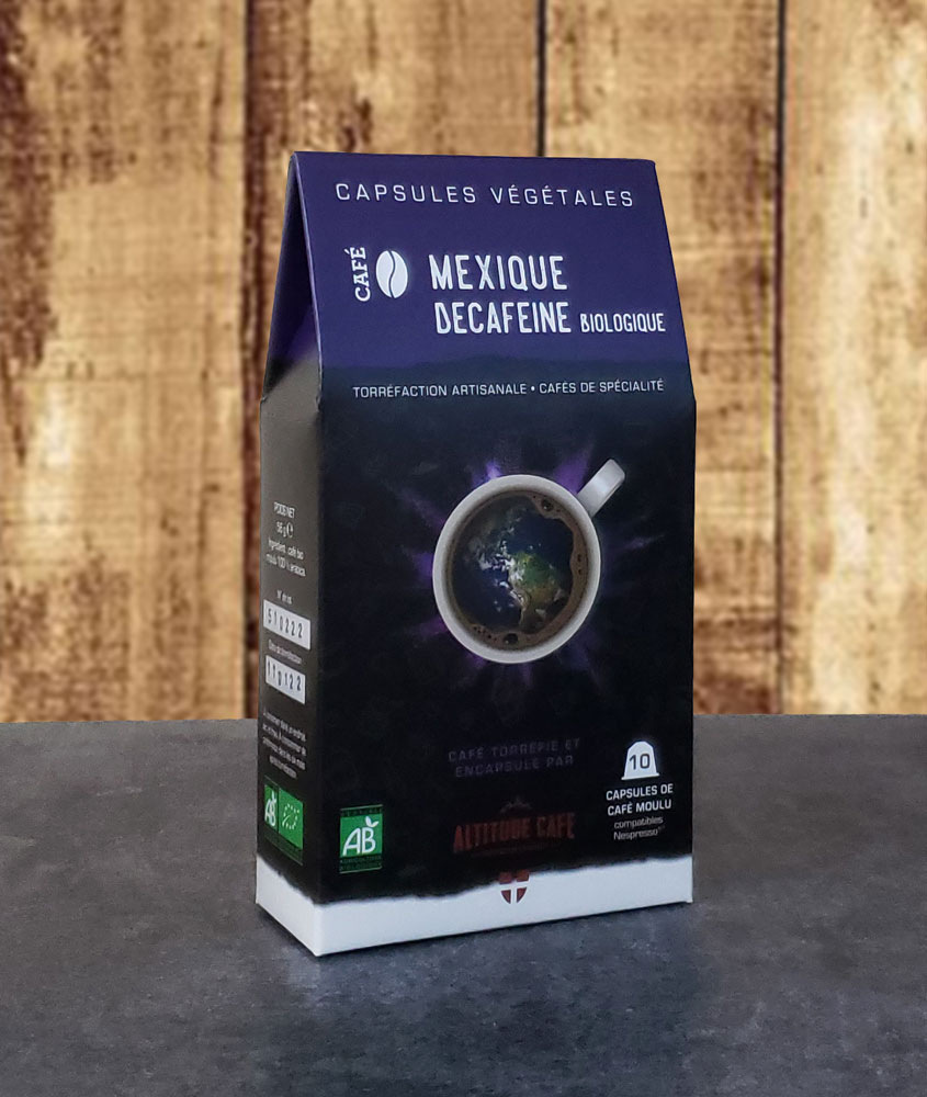 Nicaragua mexique Capsule café décaféiné compatible nespresso végétale recyclable torréfacteur artisanal Altitude café