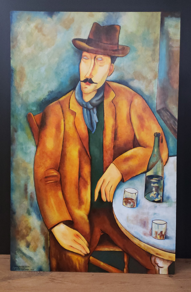 L'Homme au verre de vin - Modigliani par Dako -1