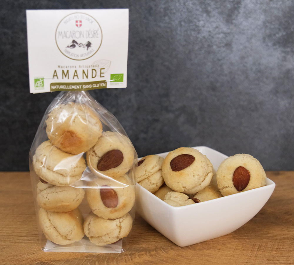 Macarons artisanaux Désiré aux amandes - Biscuits Bio des Savoie