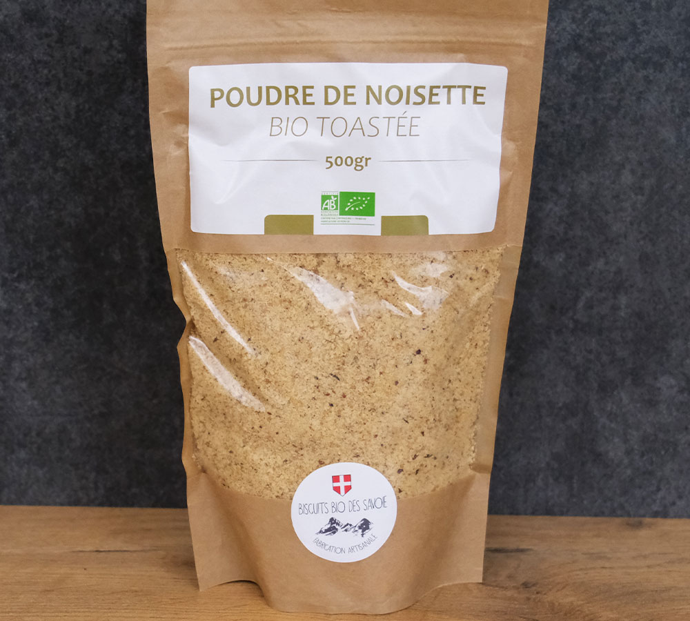 La Poudre de noisettes toastées Bio de Biscuits Bio des Savoie - Zone  Artisanale