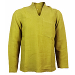 chemise-lin-homme-col-mao-manche-longue-olive-1