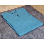chemise-lin-homme-sans-col-manche-longue-bleu-petrole-1