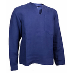 chemise-lin-homme-sans-col-manche-longue-bleu-6